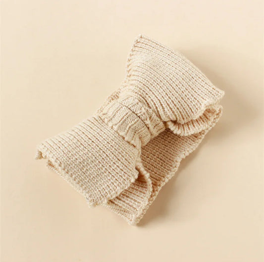Cream Knit Topknot
